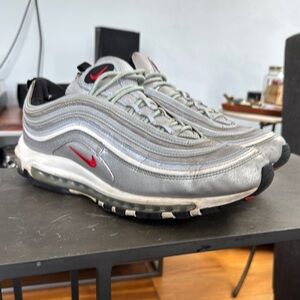 Nike Air Max 97 Metallic Silver with Red Accents